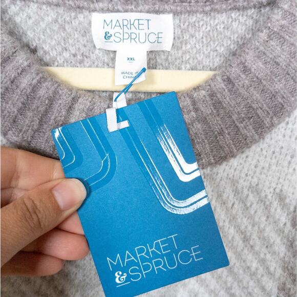 MARKET & SPRUCE Stitch Fix Beige Kendall Plaid Crewneck Pullover Women's XXL - Picture 4 of 5